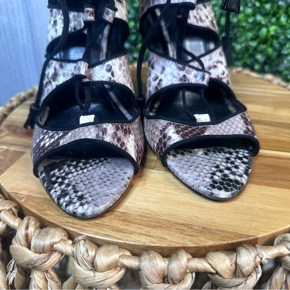 Zara lace up snake skin heels euc - Picture 4 of 11